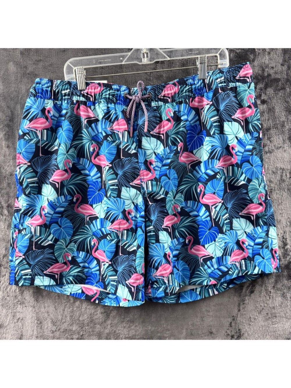 Members Mark Men's Resort Swim Trunks XL Flamingo Tropical Print NWT UPF 50